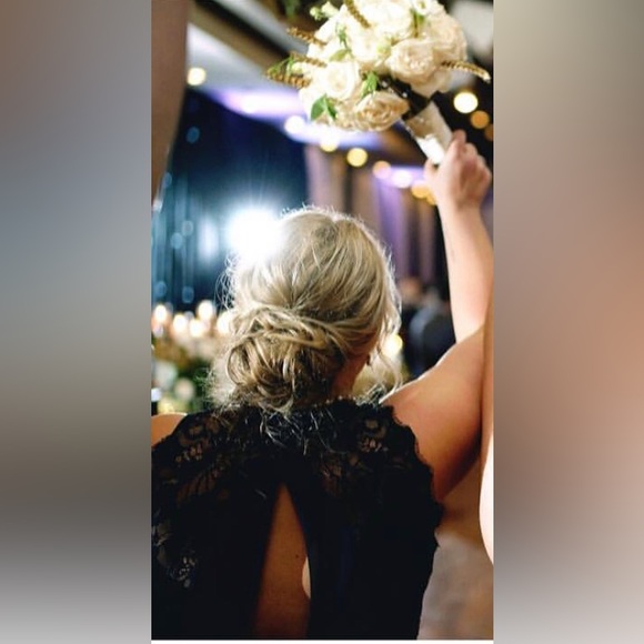 David’s Bridal Floor Length Black Gown Jim Helm Occasions)- Size 12 - Picture 6 of 7